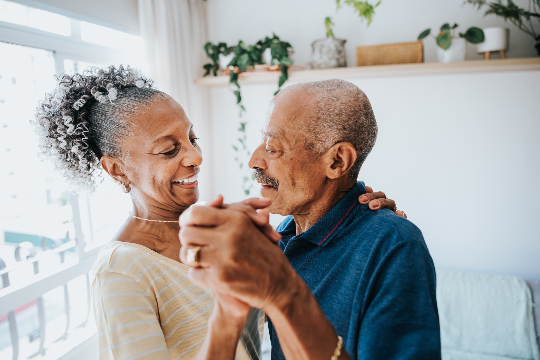 Senior couple dancing together